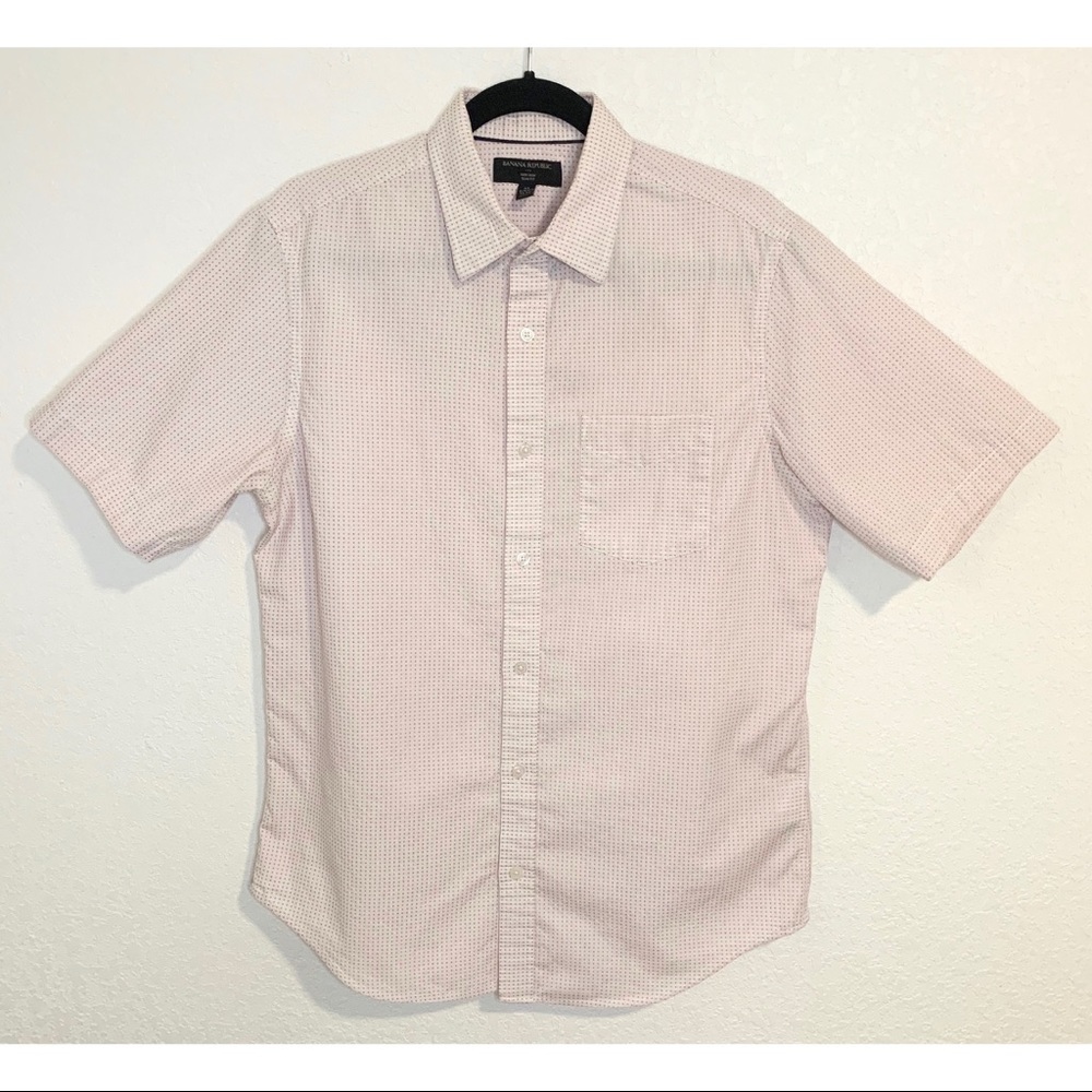 Banana Republic pink & white gingham shirt medium